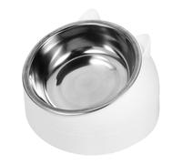 Luxshiny Knock over Cat Bowl Stainless Steel Food Feeder Pet Drinking Bowl for Kitten