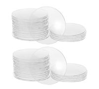 Luxshiny Lamp Shade Cover with Precision Focus Engineering 50pcs Glass Round High-Transparency Heat-Resistant Splash Guard Modern Flat Glass for Mr16 Gu10 Spotlight and Recessed Downlight
