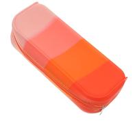 Luxshiny Large Capacity Silicone Pencil Bag Case with Creative Aesthetic Design, Easy to Open and Close, Cute Orange Pencil Case for Secondary School Students and Graduation Party Gifts