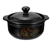 Luxshiny Large Stock Pot Ceramic Casserole Clay Earthenware Pot Chinese Stew Pot Soup Pot Cooking Pot Stockpot with Lid Kitchen Cookware 2.6L
