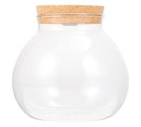 Luxshiny LED Glass Ecological Fish Tank Bottle with White LED Light, DIY Micro Landscape Terrarium Bottle for Aquatic Plants and Moss, Cylindrical Glass Aquarium Suitable for Small Fish and