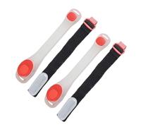 Luxshiny LED Light up Sports Wrist Bands Red 2pcs Lightweight High Visibility Reflective Arm Bands Pvc and Abs Safety Bracelets for Running and Jogging