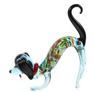 Luxshiny Lifelike Glass Dachshund Figurine Charming Cartoon Dog Ornament for Home Decor for Birthdays Design for Collectors and Dog