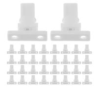 Luxshiny Lock for Trash Can White Plastic 40Pcs Garbage Can Replacement Buckles Press Buckles and Push-Button Switch for Kitchen Waste Bin Lid Latch and Odor Control