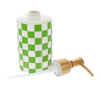 Luxshiny Lotion Bottle Shampoo Dispenser, 300ml Green Ceramic and Plastic Press Type Shower Bottle for Conditioner, Essential Oil, Bathroom Storage