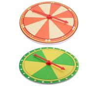 Luxshiny Lottery Turntable 2pcs Plastic Prize Wheel for Party Games | Orange Green Colourway, Lightweight Tabletop Design, Blank Spaces for Raffles, School Carnivals and Weddings