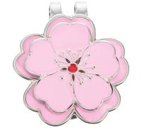 Luxshiny Magnetic Golf Hat Clip Metal Ball Marker, Portable Pink Peach Blossom Design Golf Accessory for On-course Use, Lightweight Cap Decoration for Men and Women Golfers