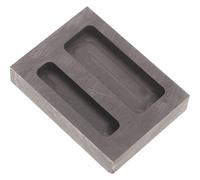 Luxshiny Metal Casting Graphite Ingot Mold Two Holes for Silver and Copper Melting, Designed for Small Metal Foundry and Furnace Operations