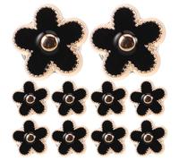 Luxshiny Metal snap fastener 20pcs black round flower button covers alloy material suitable for women’s dresses and coats different clothing styles