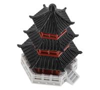 Luxshiny Micro Mini Japanese Pagoda Decorative Statue Plastic Zen Style Traditional Chinese Architecture Figurine Artistic Ambiance for Fish Tank and Office Decor