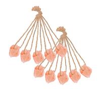 Luxshiny Mineral Salt Chew 10Pcs Blocks with Hanging Ropes for Cattle and Goats, Pre-Drilled Salt Bricks for Convenient Feeding, Promotes Nutrient Absorption in Animal Care