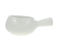 Luxshiny Mini Ceramic Milk Pan with Single Handle Multi-Functional Soup and Noodle Pot for Home Use Easy to Clean White Milk Heating Pot for Food and Cooking
