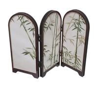 Luxshiny Mini Chinese Folding Screen Tabletop Divider with Antique Style and Privacy Feature, 30x22cm Compact Oriental Desk Ornament for Home Desk or Business Use, Vintage Feng Shui Decor