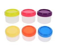 Luxshiny Mini Sauce Boxes with Lids 6-Pack - 1.2Oz Transparent Plastic Condiment Containers for Salad Dressing Mustard Vinegar Chili Sauce - Reusable Small Seasoning Cups for Home Restaurant Picnic