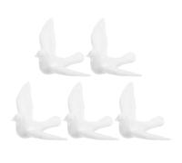 Luxshiny Miniature Dove Ornaments 5Pcs Realistic Little White Pigeon Figurines for Dollhouse Accessories Garden Decoration and Craft Projects