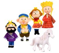 Luxshiny Miniature Figurine Set 5pcs Pvc Tabletop Ornament Monkey King, Pigsy, Tripitaka, Sha Monk, and Dragon Horse for Desktop Moss Landscape Decor