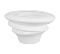 Luxshiny Modern Ceramic Planter Pot with Saucer for Indoor and Outdoor Use Curved White Flower Pot Suitable for Succulents and Orchids for Living Rooms and Shelves