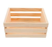 Luxshiny Multipurpose Desktop Wooden Storage Box with Unique Hollow Design, Stylish Beige Wood Crate for Office and Home, Sturdy Organizer to Work Efficiency and Create a Warm Cozy