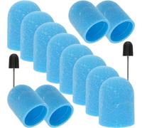 Luxshiny Nail Drill Bit Sanding Bands 120# Blue Lightweight High Efficiency Sand Blast Material with Inner Ring Plastic for Personal and Family Use