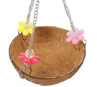 Luxshiny Natural Brown Coconut Shell Bird Nest Swing for Birds and Parrots Creative Design Suitable for Decorative Scene Use Can Be Hung from A Tree Branch Random Color