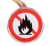 Luxshiny No Open Burning Sign Forest Fire Prevention Sign Fire Action Aluminum Iron High Visibility Easy Installation Summer Hiking Trails Outdoor Safety Warning