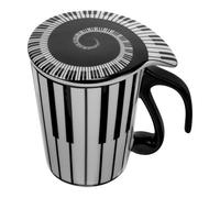 Luxshiny Oz Ceramic Piano Key Mug for Music Lovers with Handle | Cute Music Theme, Smooth Rim and Thick Base, Dorm or Classroom Use, Easy Care