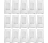 Luxshiny Paper Pillow Boxes 50Pcs White with Window 16X7.8X2.5Cm for Chocolate, Candy, Cookies Packaging and Special Occasion Use
