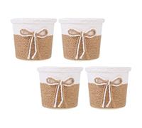 Luxshiny Paper String Plant Pots Set Design 4pcs Stylish Floral for Flowers and Large Green Plants Suitable for Home and Hotel Use