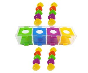 Luxshiny Parrot Color Sorting for Pet Birds with Assorted Colours Interactive Training Plaything to Provide Physical Activity and Reduce Aggression during Bird Training Random Color