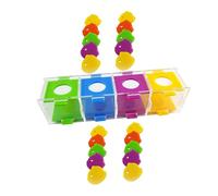 Luxshiny Parrot Interactive Throwing Box Acrylic Training Toy for Pet Birds to Reduce Aggression and Enhance Colour Cognition Ability Suitable for Parrot Enrichment and Educational Play Random Color