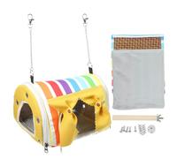 Luxshiny Pet Parrot Hanging Hammock and Sleeping Bed Rainbow Yellow Small Size Bird Nest Tent for Cage Budgie Parakeet Cockatiel Cage Nest