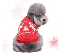 Luxshiny Pet Sweater Acrylic Material Christmas for Small Dogs and Cats with Traditional and Reindeer Pattern, Not Scratchy and Easy to Get, for Winter Walks