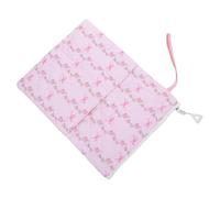 Luxshiny Pink Floral Pattern Book Protector Bag with Zipper and Front Pocket for Novels and Textbooks, Lightweight Polyester Sleeve with Wide Opening, for Library and Reading