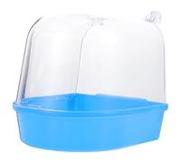 Luxshiny Plastic Parrot Bath Box Blue Shower Bowl for Canary and Parrot Cage Bathing Suitable for Cage Bird Bath with Easy Installation