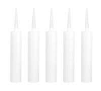 Luxshiny Plastic Sealant Tubes 5Pcs Empty Refillable Caulk Tubes with Plunger Cap for Grout Tile Cracks and Water Tank Repairs Compatible with Standard Caulking Guns