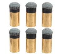 Luxshiny Pool Cue Tips Replacement Copper and Imitation Leather Material 6pcs High Precision No Tool Needed for Snooker and Pool Cues for Home Entertainment and Competitive Events