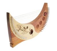 Luxshiny Portable 19-string Cedarwood Lyre Harp with Bright Sounds and Pick Box, Lightweight Retro Style String Instrument for Beginners and Color Color