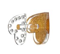 Luxshiny Portable Heart Shaped Nail Brush Tool Holder in Golden Plastic Nail Art Penholder Designed to Prevent Disorganization for French Manicure