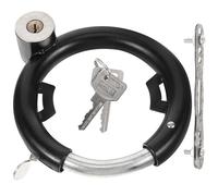 Luxshiny Portable Round Lock Stainless Steel Multi-Functional Reusable Bike Lock Black Round Shaped Cycle Safety Equipment for Bikes and Beach Bags