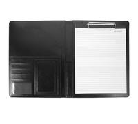 Luxshiny Portfolio Folder for Documents, Document Folder, Black Pu and Paper, Metal Clips, Interlayer Design, Multiple Slots, for Conference and Office