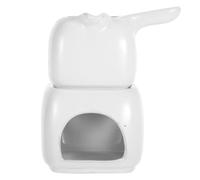 Luxshiny Pot Set Home and for Melting Use Ceramic Small Chocolate, White Fondue with Versatile Use and Texture Maintaining Feature Cafes Wafers and Butter