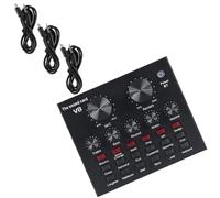 Luxshiny Professional Sound Card Set with High Bass and Microphone Volume Adjustment, Metal Condenser Microphone Kit for Singing and Shouting, for Live Streaming and Recording