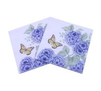 Luxshiny Purple Printed Napkins 60pcs Beautiful Butterfly Pattern Random Color Made from Wood Pulp Tissue Paper Napkins for Birthday and Wedding Party Supplies