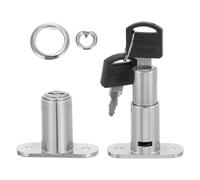 Luxshiny Push Plunger Lock Silver Finish Wardrobe 2pcs for and Zinc Alloy, Secure Protect Privacy Furniture Lock Desk Drawer Personal Space for Office Storage