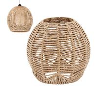 Luxshiny Rattan Woven Lampshade Ceiling Pendant Light Cover for Bedroom Living Room Decorative Lighting Chinese Style Bamboo Weaving