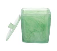 Luxshiny Resin Cotton Pads Storage Box with Lid Large Capacity Practical Organizer for Bathroom and Bedroom, Convenient to Use Light Green Cotton Swab Container for Little Jewelry and Nail