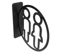 Luxshiny Restroom for Easy Installation and Instructions Black Acrylic Sign with Double-sided Design Sleek Modern Toilet Wc Sign Suitable for Office, Business and Public Bathroom Doors