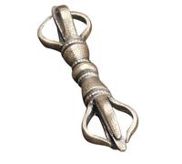 Luxshiny Retro Handmade Brass Dharma Vajra Pestle Amulet for Meditation and Artistic Expression, Beautifully Decorated Mini Ornament for Bedroom or Office Brass Vintage Decor