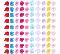Luxshiny Ribbon Rose Flowers 250Pcs Mini Satin Handmade Roses Mixed Colors, 1.5Cm Flower Heads for DIY Crafting and Floral Event Decoration