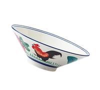 Luxshiny Rooster Bowl Noodle Bowl Ceramic White Creative Smooth Surface Easy to Clean for Restaurant and Railway Station